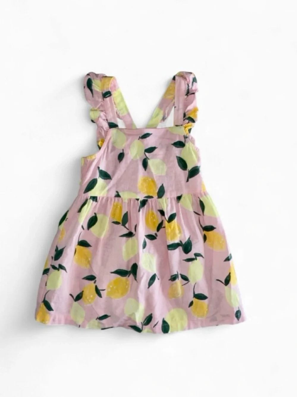 Carter's Pink Lemon Print Ruffle-Strap Dress